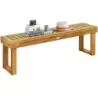 Lavička z masívneho dreva záhradný nábytok drevená lavička záhradná lavička nosnosť do 360 kg 132 x 34 x 43,5 cm teak