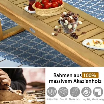 Lavička z masívneho dreva záhradný nábytok drevená lavička záhradná lavička nosnosť do 360 kg 132 x 34 x 43,5 cm teak