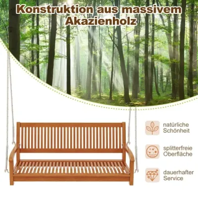2-miestna hojdacia lavica s nosnosťou do 360 kg Veranda hojdačka z agátového dreva
