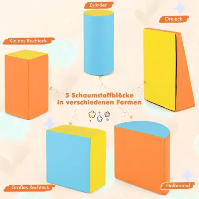 5 TLG. Penové stavebné bloky Obrovské stavebné bloky na šantenie a lezenie Veľké stavebné bloky oranžová + žltá