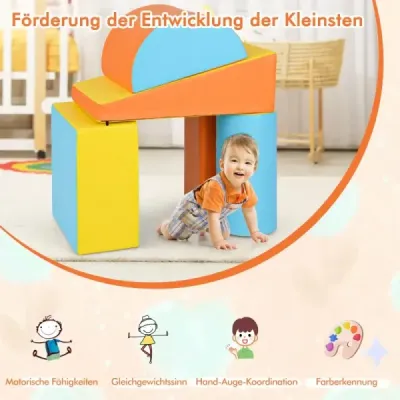 5 TLG. Penové stavebné bloky Obrovské stavebné bloky na šantenie a lezenie Veľké stavebné bloky oranžová + žltá