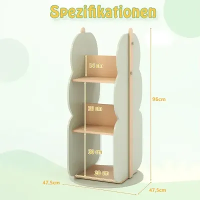 Detská knižnica otočná detská polica s 3 úrovňami a 5 otvorenými priehradkami 30 x 30 x 90 cm Zelená Detská knižnica otočná detská polica s 3 úrovňami a 5 otvorenými priehradkami 30 x 30 x 90 cm Zelená