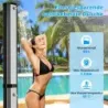 Solárna sprcha 60 l záhradná sprcha s ochranným krytom 227 cm do 60 °C Bazénová sprcha s otočnou sprchovou hlavicou čierno-strieborná