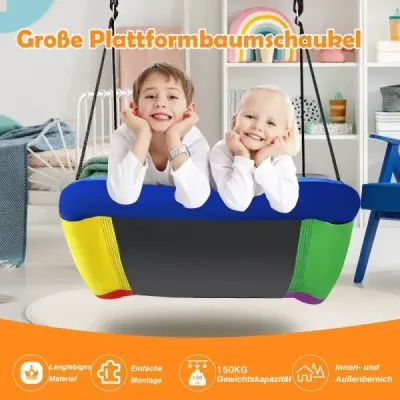 Hojdačka na strome Hojdačka pre viac detí Záhradná hojdačka pre deti 83 x 155 cm Farebná