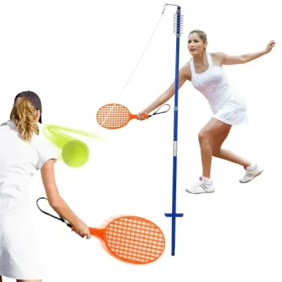 Prenosný tetherballový set 3-stupňový výškovo nastaviteľný set s loptičkou twistball set