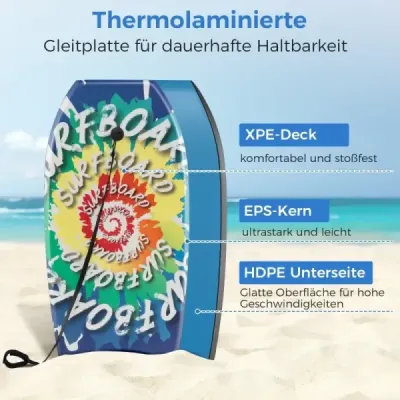 84 cm dlhé bodyboardy pre deti s jadrom z EPS, palubou z XPE a spodnou stranou z HDPE s vírivým vzorom surfov