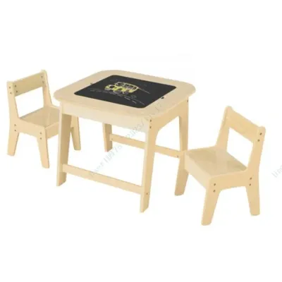 Detský stôl s 2 stoličkami 3 TLG detská sedacia súprava drevo s obojstrannou stolovou doskou príroda