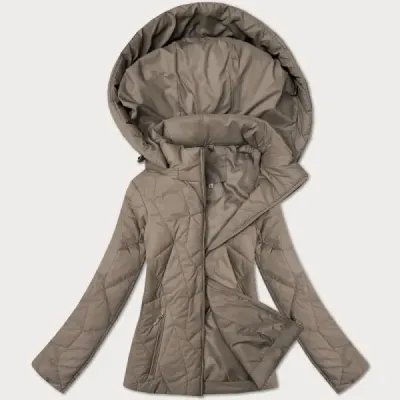 Dámska tenká prešívaná bunda s kapucňou MODA9250 béžová Dámska tenká prešívaná bunda s kapucňou MODA9250 béžová