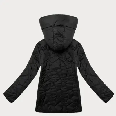 Dámska bunda s odnímateľnou kapucňou plus size MODA9268BIG čierna