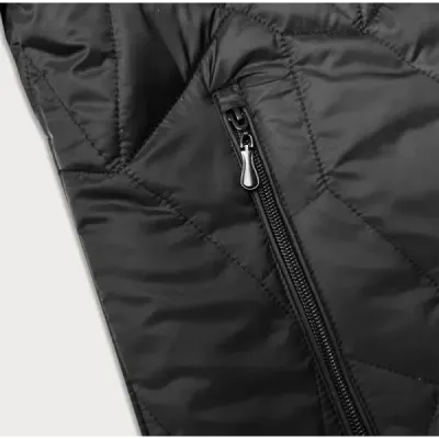 Dámska bunda s odnímateľnou kapucňou plus size MODA9268BIG čierna