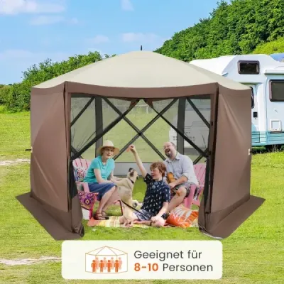 350 x 350 cm pop-up pavilón s taškou na prenášanie a sieťovanými stenami Párty stan skladací pavilón Záhradný pavilón