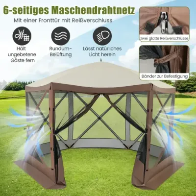 350 x 350 cm pop-up pavilón s taškou na prenášanie a sieťovanými stenami Párty stan skladací pavilón Záhradný pavilón