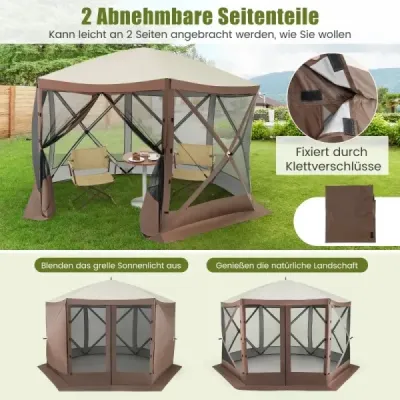 350 x 350 cm pop-up pavilón s taškou na prenášanie a sieťovanými stenami Párty stan skladací pavilón Záhradný pavilón