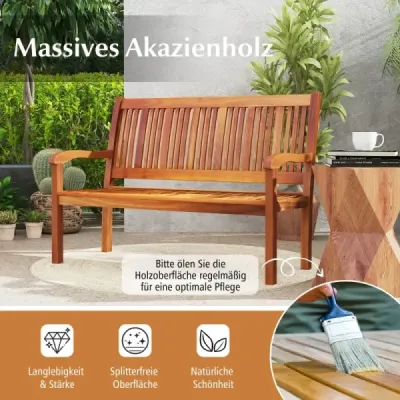 Vďaka vysokej nosnosti a krásnemu vzhľadu je táto záhradná lavička skvelou voľbou. Konštrukcia z kvalitného akáciového dreva dod