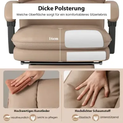 Ergonomická kancelárska stolička s výsuvnou opierkou na nohy Kancelárska stolička Kávová stolička