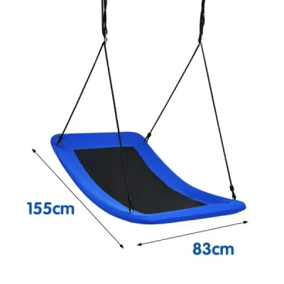 Hojdačka na strome hojdačka s nastaviteľným lanom vonkajšia hojdačka 83 x 155 cm modrá