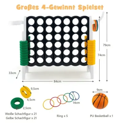 Veľká súprava Match 4 Jumbo Match 4 84 x 33 x 79 cm čierna + biela