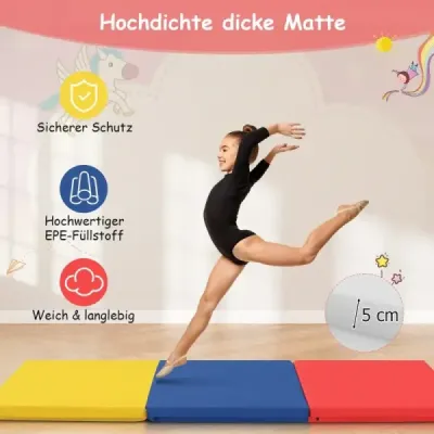 Skladacia mäkká podlahová podložka s 2 rukoväťami Protišmyková podložka do posilňovne Fitness podložka Farebná