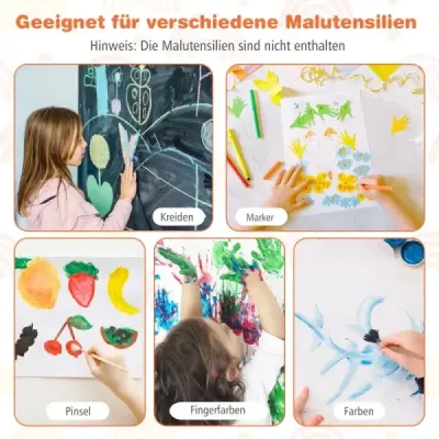 Detská tabuľa 3 v 1 s rolkou papiera a magnetickou tabuľou a bielou tabuľou Obojstranná detská tabuľa Zelená