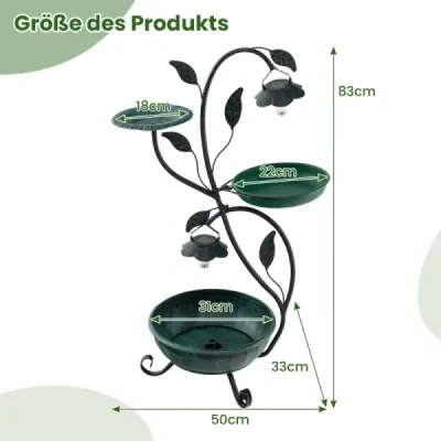 Kŕmidlo pre vtáky so solárnym svetlom Kúpeľ pre vtáky Kŕmidlo pre vtáky Kvetináč 50 x 33 x 83 cm bronz Kŕmidlo pre vtáky so solárnym svetlom Kúpeľ pre vtáky Kŕmidlo pre vtáky Kvetináč 50 x 33 x 83 cm bronz