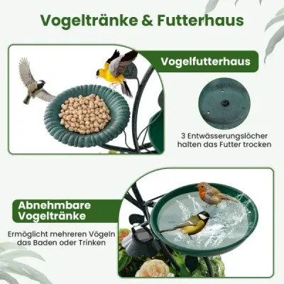 Kŕmidlo pre vtáky so solárnym svetlom Kúpeľ pre vtáky Kŕmidlo pre vtáky Kvetináč 50 x 33 x 83 cm bronz Kŕmidlo pre vtáky so solárnym svetlom Kúpeľ pre vtáky Kŕmidlo pre vtáky Kvetináč 50 x 33 x 83 cm bronz