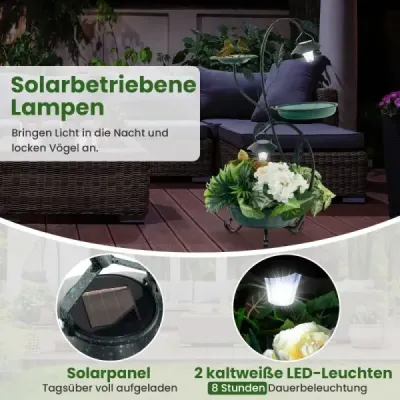 Kŕmidlo pre vtáky so solárnym svetlom Kúpeľ pre vtáky Kŕmidlo pre vtáky Kvetináč 50 x 33 x 83 cm bronz Kŕmidlo pre vtáky so solárnym svetlom Kúpeľ pre vtáky Kŕmidlo pre vtáky Kvetináč 50 x 33 x 83 cm bronz