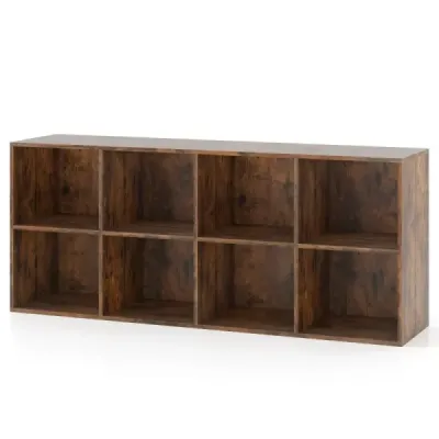 Regál na knihy s 8 priehradkami Regál na knihy Kancelársky regál Regál v tvare kocky Stojaci regál 121,5 x 29 x 61 cm