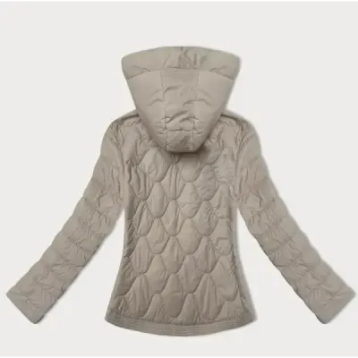 Dámska prešívaná krátka bunda MODA9239 béžová