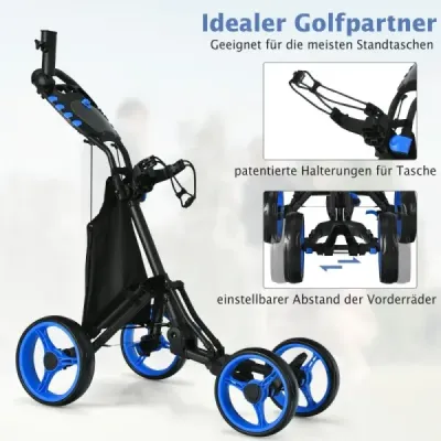 Golfový vozík 4-kolesový golfový vozík Golfový vozík Skladací golfový vozík Golfový vozík Golfový vozík vyrobený z hliníkovej modrej