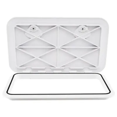 Kontrolný poklop člna s uhlom otvorenia 180° a pántom a protišmykovým povrchom