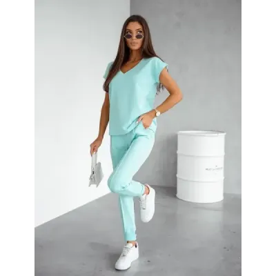 Bavlnená dvojdielna súprava MODA55 tyrkysová