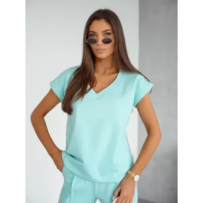 Bavlnená dvojdielna súprava MODA55 tyrkysová