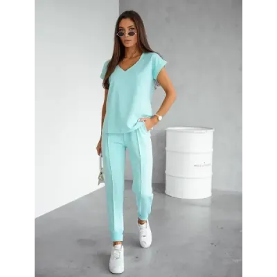 Bavlnená dvojdielna súprava MODA55 tyrkysová