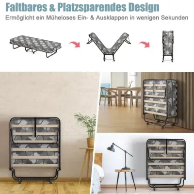 Skladacia posteľ s matracom Prenosná a rolovacia posteľ pre hostí 190 x 80 x 33 cm Sivá made in Italy Pôvod: Taliansko