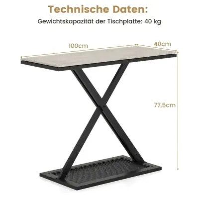 Konzolový stolík s doskou z umelého mramoru Konferenčný stolík s kovovým rámom Rozkladací stolík 100 x 40 x 77,5 cm
