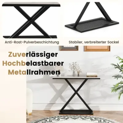 Konzolový stolík s doskou z umelého mramoru Konferenčný stolík s kovovým rámom Rozkladací stolík 100 x 40 x 77,5 cm