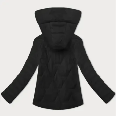 Ľahko zateplená dámska bunda so stojačikom a kapucňou MODA9229 čierna Ľahko zateplená dámska bunda so stojačikom a kapucňou MODA9229 čierna