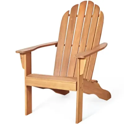 Záhradné kreslo Adirondack Záhradné kreslo Záhradný nábytok na terasu Biela/prírodná/sivá-prírodna