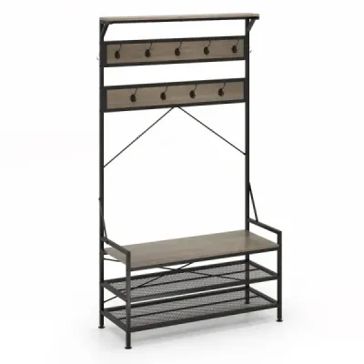 Vešiak na kabáty s botníkom Vešiak na topánky s lavicou Vešiak na kabáty s lavicou Sivá