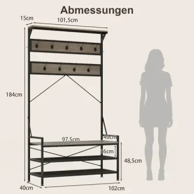 Vešiak na kabáty s botníkom Vešiak na topánky s lavicou Vešiak na kabáty s lavicou Sivá