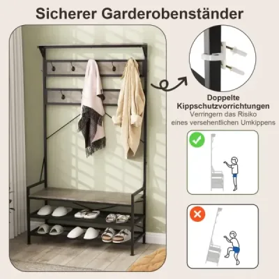 Vešiak na kabáty s botníkom Vešiak na topánky s lavicou Vešiak na kabáty s lavicou Sivá