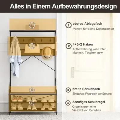 Vešiak na kabáty s botníkom Vešiak na topánky s lavicou Vešiak na kabáty s lavicou Sivá