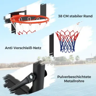 Basketbalový kôš Vonkajší basketbalový stojan 155-210cm/170-230cm s nastaviteľnou výškou