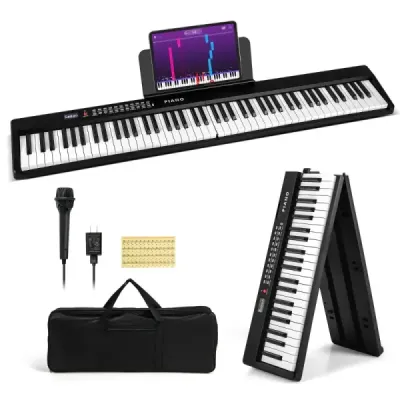 88-klávesová klaviatúra s 1000 rytmami 1000 nôt Skladacie digitálne piano čierna
