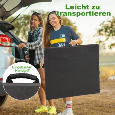 Skladací kempingový stôl s doskou z HDPE a rukoväťou na prenášanie Záhradný skladací stôl 152 x 70 cm