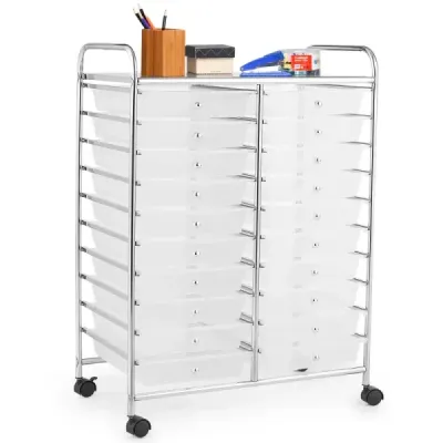 Vozík so zásuvkami Kontajner na rolky Kúpeľňový vozík Kúpeľňový vozík Kúpeľňová polička Priehľadná