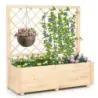 Kvetinový box s mriežkou Vyvýšený záhon s mriežkou a drenážnymi otvormi Prírodný 98 x 35 x 101 cm