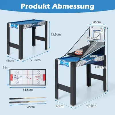 6 v 1 hrací stôl Muti Stolný futbal s basketbalom Biliard Stolný tenis Vzdušný hokej Shuffleboard