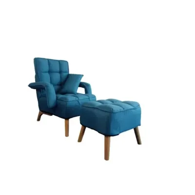 Veľmi pohodlné kreslo, nastaviteľné v 5 úrovniach, s opierkou na nohy.  S taburetom  Hĺbka: 52cm, šírka: 80cm, výška: 90cm  Čalú
