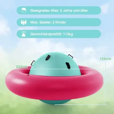 Nafukovacia kupolová hojdačka pre deti 223 cm veľká detská hojdačka na rolovanie ružovo + zelená